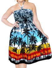 Load image into Gallery viewer, LA LEELA Women Boho Beachwear Summer Relaxed Aloha Party Tube Sun Dress Casual