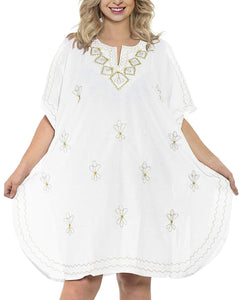 LA LEELA Rayon 01 Solid Women's Caftan Kimono Nightgown Beachwear Cover up Dress