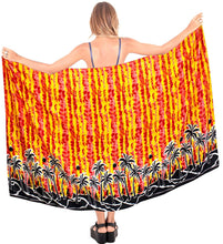 Load image into Gallery viewer, LA LEELA Women Beachwear Bikini Wrap Cover up Swimsuit Dress Sarong 17 ONE Size