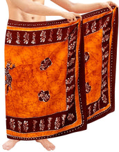 Load image into Gallery viewer, LA LEELA Hand Batik Beachwear Cover ups Hawaiian Wrap Mens Sarong Swimwear