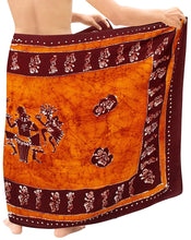 Load image into Gallery viewer, LA LEELA Hand Batik Beachwear Cover ups Hawaiian Wrap Mens Sarong Swimwear