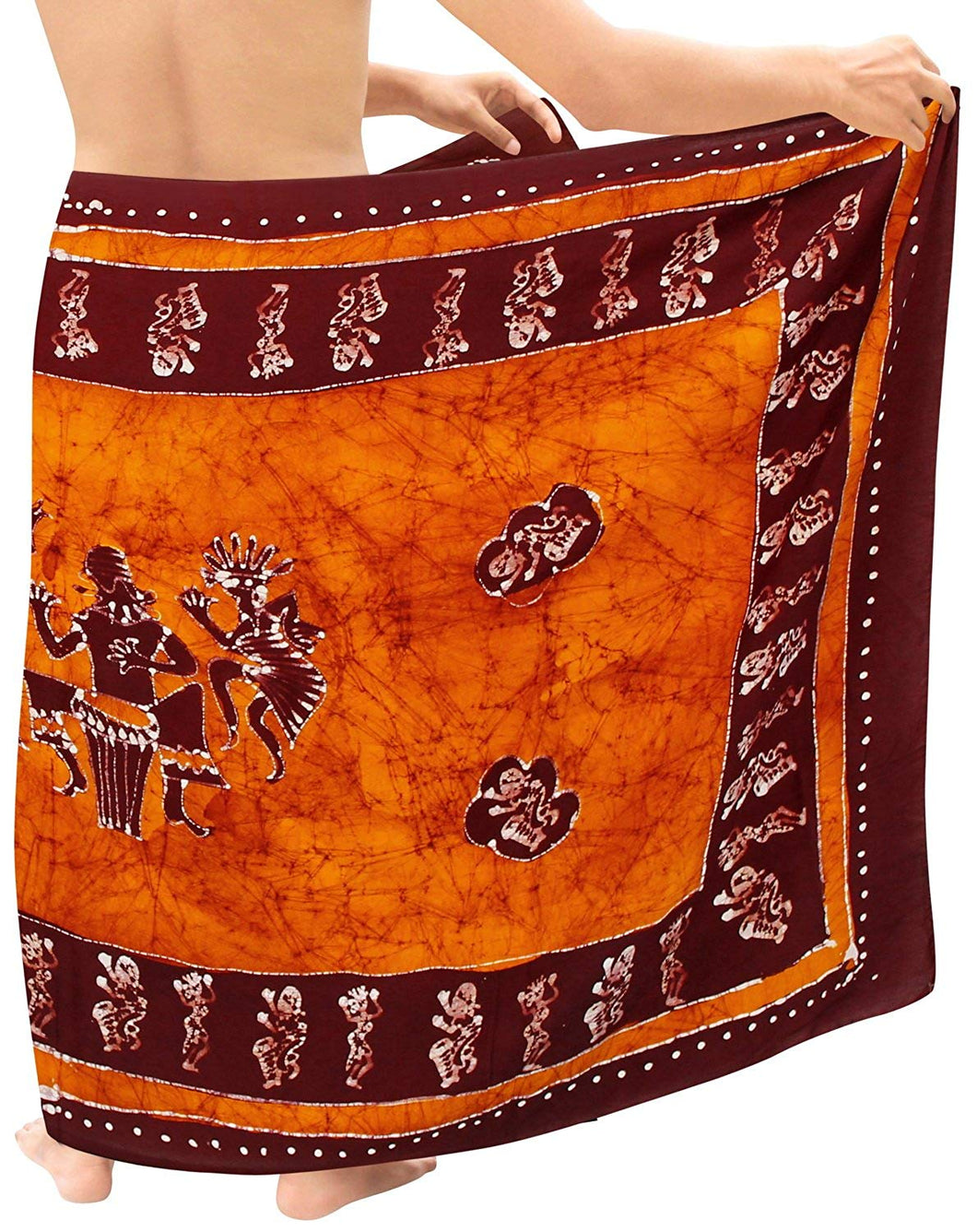 LA LEELA Hand Batik Beachwear Cover ups Hawaiian Wrap Mens Sarong Swimwear