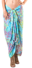 Load image into Gallery viewer, LA LEELA Womens Beach Swimsuit Cover Up Sarong Swimwear Cover-Up Wrap Skirt Plus Size Large Maxi FO