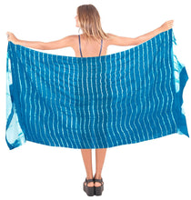 Load image into Gallery viewer, la-leela-women-beachwear-sarong-bikini-cover-up-wrap-satin_stripe-one-size