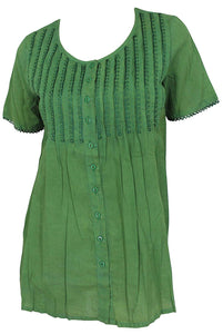 LA LEELA Everyday Essentials Women's Hawaiian Embroidery Cover up Solid Plain Cover up