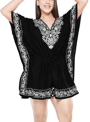 LA LEELA Swimwear Swimsuit Beach Bikini Cover up Women Summer Dress Embroidery
