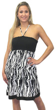 Load image into Gallery viewer, la-leela-soft-printed-strapless-maxi-swimsuit-tube-dress-black-863-one-size-1