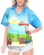 Load image into Gallery viewer, Women Hawaiian Shirt Aloha Boho Holiday Beach Top Blouses Tank Casual Button Up