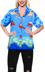 Women Hawaiian Shirt Blouses Beach Top Tank Casual Aloha Holiday Sport Boho