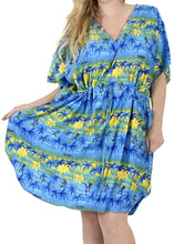 Load image into Gallery viewer, Bikini Cover up Dress Aloha Drawstring V Neck Swimsuit Womens Caftans BeachWear