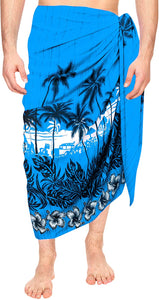 LA LEELA Swimsuit Swimwear Cover ups Beachwear Wrap Mens Sarong Bathing Suit Pareo Swim