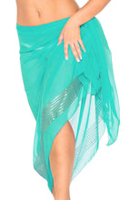 Load image into Gallery viewer, La Leela Sheer Sequin Embroidered Beach Swim Hawaiian Pareo Sarong Light Pink,One Size