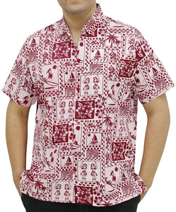 LA LEELA Shirt Casual Button Down Short Sleeve Beach Shirt Men Aloha Pocket 14