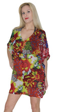 Load image into Gallery viewer, LA LEELA Women&#39;s Cute V Neck Short Sleeve Loose Tunic Dress for Summer US 10-14 Multicolor_G682