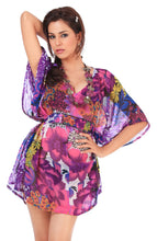 Load image into Gallery viewer, LA LEELA Summer Short Sleeve Dress for Women V Neck Shift Tunic Dresses US 10-14 Purple_G681