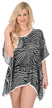 Load image into Gallery viewer, LA LEELA Women&#39;s Plus Size Beach Caftan Cover Up Swimwear US 14-24W Black_G679