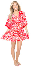 Load image into Gallery viewer, Women&#39;s Red Swimwear Swimsuit Beachwear Bikini Cover up Kimono Caftan Dress