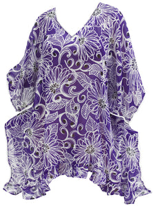 LA LEELA Women's Summer Loose Casual 3/4 Sleeve Chiffon Top T-Shirt Blouse US 8-14 Purple_E867