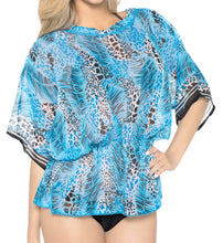 Load image into Gallery viewer, la-leela-chiffon-printed-bikini-cover-up-swimsuit-osfm-8-14-m-l-blue_731-blue_e852