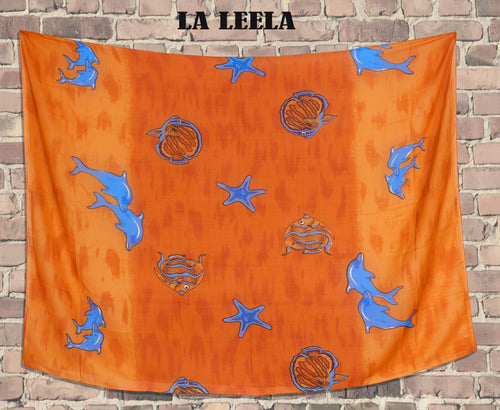 LA LEELA Women's Scarfs Hair Scarves and Wraps Headscarf One Size Orange-Y37