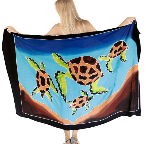 la-leela-bathing-towel-beach-womens-sarong-bikini-cover-up-turtle-printed