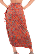 Load image into Gallery viewer, la-leela-bathing-suit-tie-slit-sarong-bikini-cover-up-printed-70x43-orange_4634