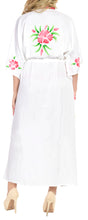 Load image into Gallery viewer, la-leela-lounge-rayon-solid-batik-casual-cruise-maxi-caftan-white-3487-one-size