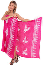 Load image into Gallery viewer, la-leela-rayon-bikini-swimwear-women-wrap-sarong-printed-78x43-pink_4671