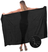 Load image into Gallery viewer, la-leela-swimsuit-skirt-wear-sarong-bikini-cover-up-solid-78x43-black_4095