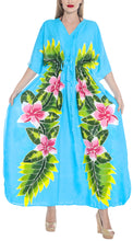 Load image into Gallery viewer, la-leela-lounge-caftan-rayon-printed-sleep-dress-girls-osfm-12-20-l-2x-turquoise_3604