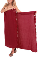 Load image into Gallery viewer, la-leela-bikini-suit-cover-up-sarong-bikini-cover-up-solid-70x43-dark-pink_5108