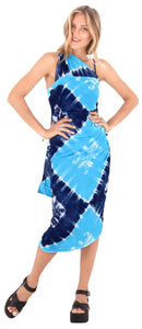 LA LEELA Rayon Bikini Suit Girls Cover Up Sarong Tie Dye 78"X43" Turquoise_4705