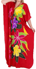 Load image into Gallery viewer, la-leela-lounge-rayon-printed-long-caftan-vacation-girls-red_4065-osfm-12-20w-l-2x