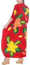 Load image into Gallery viewer, la-leela-lounge-rayon-printed-vacation-caftan-womens-party-top-red-237-one-size