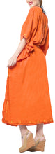 Load image into Gallery viewer, la-leela-rayon-solid-caftan-beach-dress-nightwear-women-orange_4074-osfm-12-20w