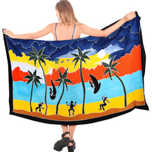 Load image into Gallery viewer, la-leela-rayon-bathing-towel-beach-womens-wrap-sarong-printed-78x43-blue_4811