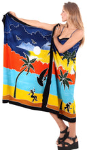 Load image into Gallery viewer, la-leela-rayon-bathing-towel-beach-womens-wrap-sarong-printed-78x43-blue_4811