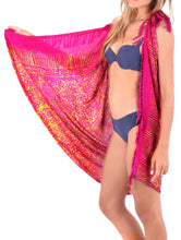 Load image into Gallery viewer, la-leela-wrap-pareo-swimsuit-women-sarong-bikini-cover-up-printed-62x43-pink_4889