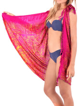Load image into Gallery viewer, la-leela-wrap-pareo-swimsuit-women-sarong-bikini-cover-up-printed-62x43-pink_4889