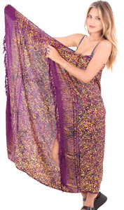 LA LEELA Women's Swimsuit Cover Up Sarong Bikini Swimwear Beach Cover-Ups Wrap Skirt Large Maxi FJ