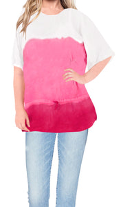 La Leela Women's Rayon Non Sheer Loose Pink Top Blouse