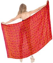 Load image into Gallery viewer, la-leela-beach-bikini-cover-up-sarong-bikini-cover-up-printed-78x43-dark-pink_4412