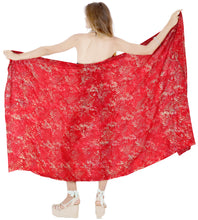 Load image into Gallery viewer, la-leela-hawaiian-bathing-suit-sarong-bikini-cover-up-printed-78x43-dark-pink_4415