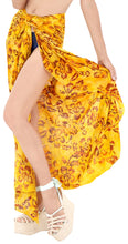 Load image into Gallery viewer, la-leela-bathing-suit-tie-slit-aloha-sarong-printed-78x43-golden_4417