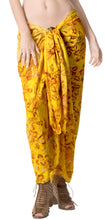 Load image into Gallery viewer, la-leela-bathing-suit-tie-slit-aloha-sarong-printed-78x43-golden_4417