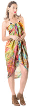 Load image into Gallery viewer, la-leela-swimsuit-tie-slit-skirt-sarong-bikini-cover-up-printed-78x43-orange_4431
