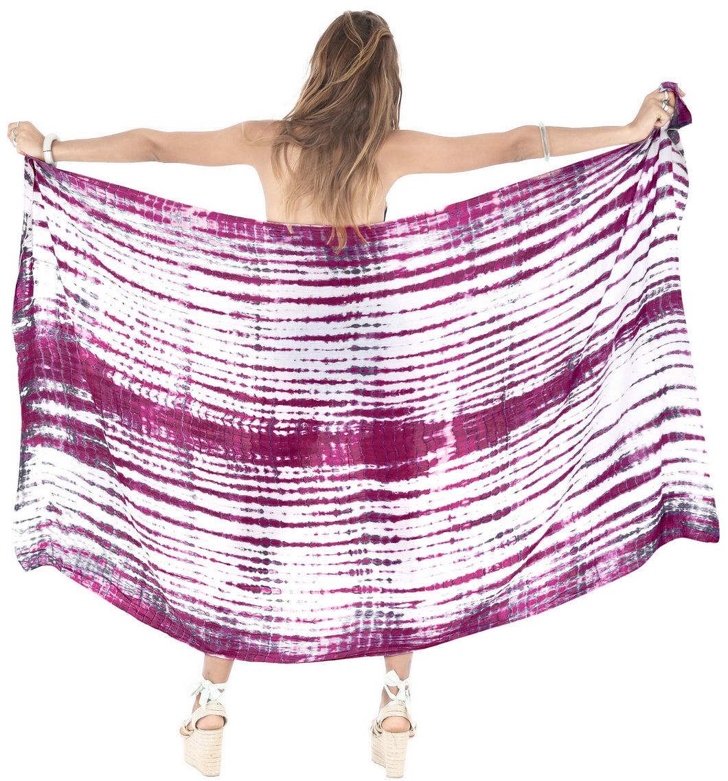 LA LEELA Wrap Bathing Suit Women Sarong Bikini Cover up Tie Dye 78