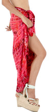 Load image into Gallery viewer, la-leela-tie-slit-pareo-women-beach-sarong-bikini-cover-up-tie-dye-78x43-red_4448