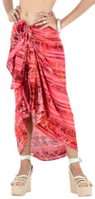 Load image into Gallery viewer, la-leela-tie-slit-pareo-women-beach-sarong-bikini-cover-up-tie-dye-78x43-red_4448