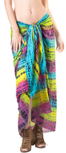 Load image into Gallery viewer, la-leela-bikini-swimwear-wrap-sarong-bikini-cover-up-tie-dye-78x43-yellow_4451